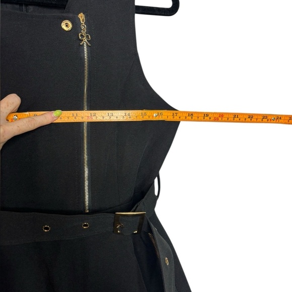 Old Money Grunge Black Belted Bow Accent Mini Dress Size Large - Picture 9 of 12